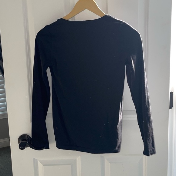 WOLFORD Black Cordoba Long Sleeve T-Shirt {$295} Nylon Blend Jersey Scoop Small - Picture 5 of 10